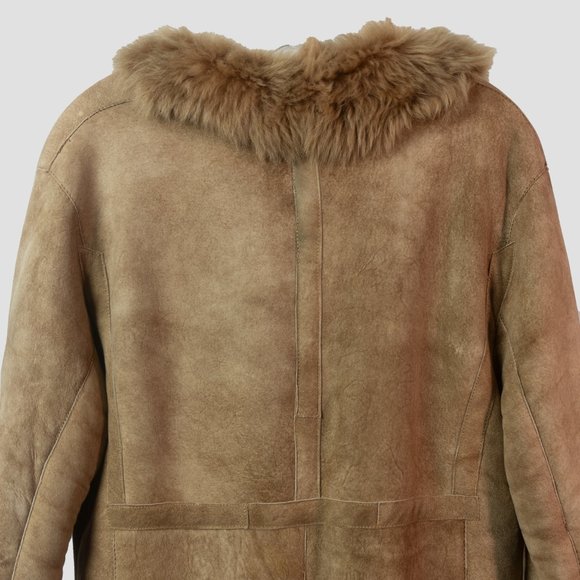 Shearling Full-Length Coat with turn-up sleeve cuffs - Picture 11 of 16